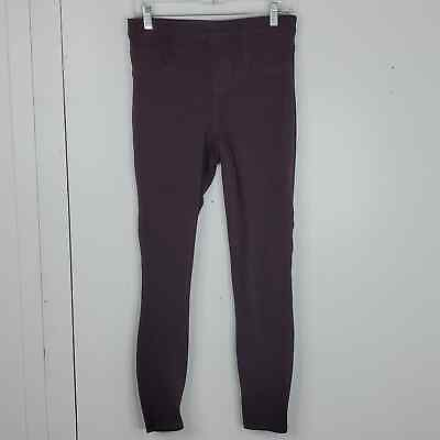 #ad Spanx Jeanish Ankle Leggings Burgundy High Rise Stretchy Knit Fabric Womens M $30.00