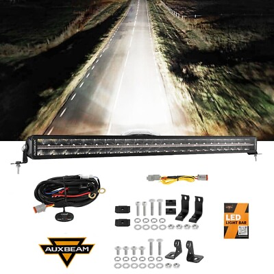 #ad AUXBEAM 42quot; LED Light Bar Work Driving Pods Off Road ATV Truck White Amber DRL $279.99