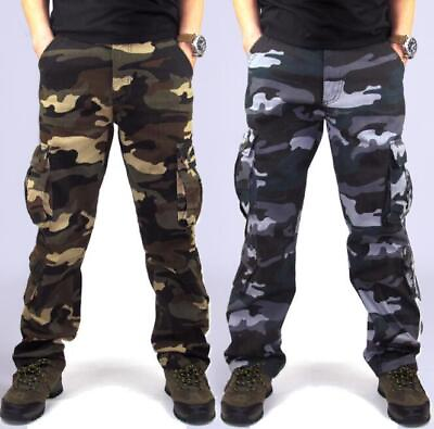 #ad New Men#x27;s Cotton Cargo Pants Military Combat Camouflage Army Trousers Outdoor $26.50