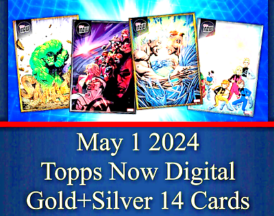 #ad TOPPS MARVEL COLLECT TOPPS NOW MAY 1 2024 GOLDSILVER 14 CARD SET $4.43