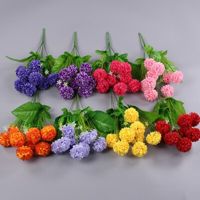 #ad 9 Heads Wedding Artificial Silk Hydrangea Posy Flower Bouquet FOR Home Party $7.34