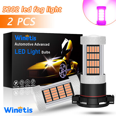 #ad WINETIS 92SMD 5202 2504 PSX24W LED Fog Driving Light Bulbs Upgrade Pink Purple $14.99