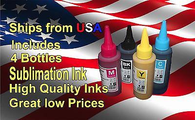 #ad Sublimation Ink FOR Epson Stylus C88 4 x 100ml Bottles SUBLIMATION INK $49.99