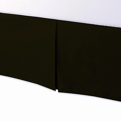 #ad 3 Side Easy Tuck Without Platform Pleated Bed Skirt Black Solid Split Corner $44.99