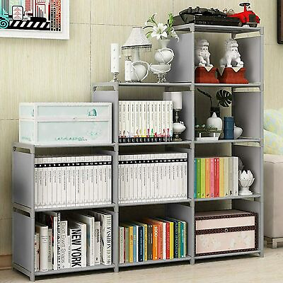 #ad Adjustable DIY Bookshelf 9 Cubes Book Shelf Office Storage 4 Tier Shelf Cabinet $31.99