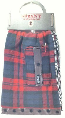 #ad MINXNY FASHION WINTER SCARF WITH FAUX LEATHER BUTTON SNAP POCKET MNY RED NEW $13.96