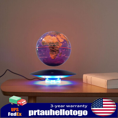 #ad 6quot; Floating Globe Magnetic Levitation World Map w RGB Light Home amp; Office Decor $72.00