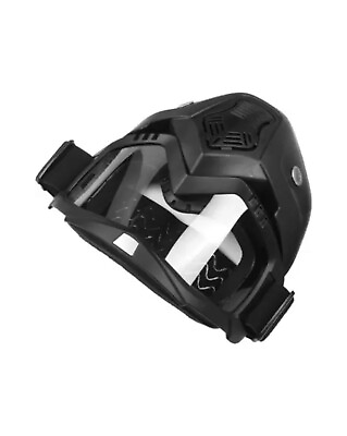 #ad Black Google With Mask For Bike Riding Universal Face Mask Head Gear $53.49