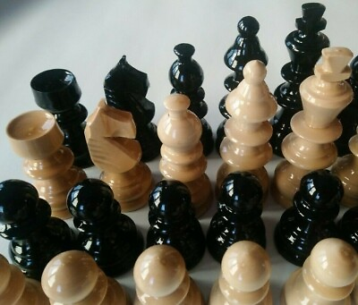 #ad Chesspiece set new big huge handmade black color hazel wooden King 11.5cm4.52in $45.00