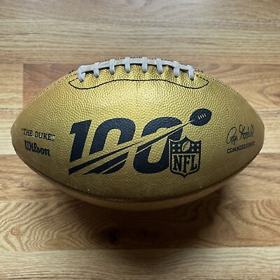 #ad Wilson quot;The Dukequot; Official Leather NFL Football 2019 100th Anniversary Gold Used $49.99