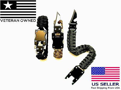 ✅Survival Paracord Bracelet Knife Emergency For Camping Hiking Parachute Tools✅ $15.99