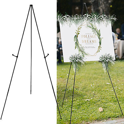#ad Collapsible Fixed Poster Metal Wedding Sign White Easel Stand The Party $25.64