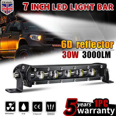 #ad #ad 7inch 30W LED Work Light Bar Slim Single Row Driving Truck SUV ATV Spot Fog Lamp $14.99