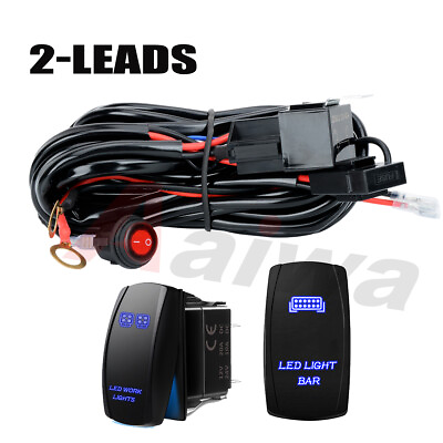 #ad 2 Lead Wiring Harness Kit 12V 5 Pin Rocker Switch Offroad For Led Light Bar $14.72