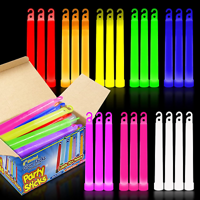 #ad PartySticks Glow Sticks Party Supplies for Kids and Adults 25pk 6 Inch Bulk Up $19.99