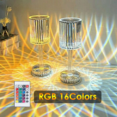 #ad LED Crystal Table Lamp Diamond Rose Night Light Touch Atmosphere Bedside Bar New $13.32