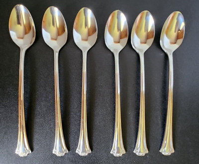 #ad Reed amp; Barton COUNTRY FRENCH 6 Iced Ice TEA SPOONS Stainless Flatware Glossy $21.99