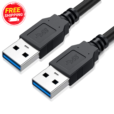 #ad USB to USB Cable 3FT USB 3.0 Cable USB a to USB a USB Male to Male Double End $7.55