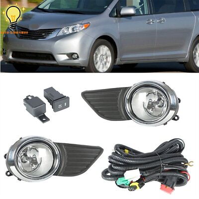 #ad Driving Fog Lights Bumper Lamps w Cover Switch kits For 2011 2015 Toyota Sienna $27.68