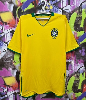 #ad Brazil National Football Team 2008 09 Home CBF Soccer Jersey Shirt Nike Mens XL $44.99