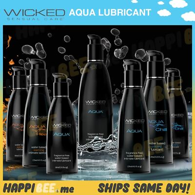 #ad Wicked Aqua Water Lubricant🍯Couples Naturals H2O Intimate Glide Sex Lube Gel $11.39
