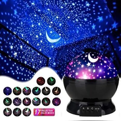 #ad Rotating Starry Sky Projection Night light Moon Star Lamp for Kids Baby ！ $8.99