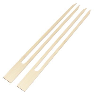 #ad BambooMN 18mm Wide Bamboo Double Prong Fondue Sticks Barbecue Grilling Kabob ... $33.18