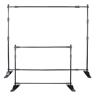 #ad 8x8 ft Trade Show Backdrop Stand Black Portability for Easy Carrying Adjustable $106.99