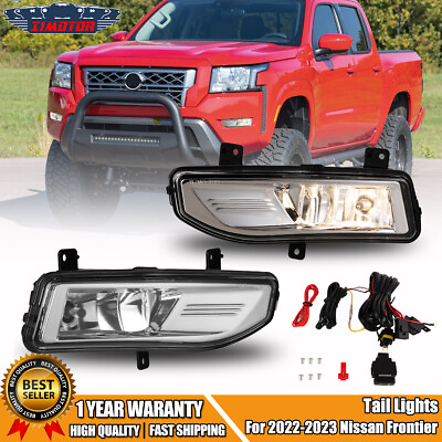 #ad Pair Fog Lights For 22 23 Nissan Frontier Front Bumper Lamps Clear Glassy Lens $63.99