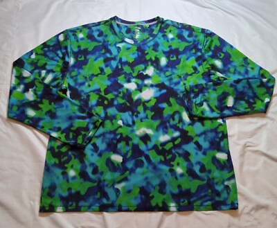 #ad Reel Legends Shirt Mens 2XL Green Blue Camouflage Keep It Cool Long Sleeve $16.99