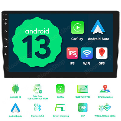 #ad 10inch Android 13 464GB Car Stereo Radio GPS WIFI Apple Carplay Double 2 Din BT $69.84