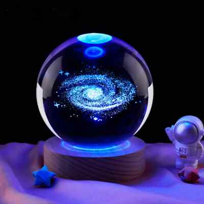 #ad Galactic System 3Dengraved crystal ball night light boys girls friends birthday $28.00