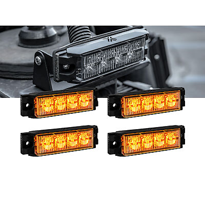 4quot; 4W LED Emergency Vehicle Strobe Grille Light Head Police Firefighter Amber $97.50