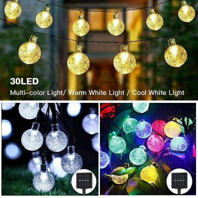 Outdoor Solar String Light 30 LED Bulb Patio Garden Yard Wedding Party Decor $11.96