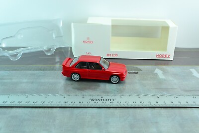 #ad Norev BMW M3 E30 Car Diecast Metal Red 1 43 Scale $29.99