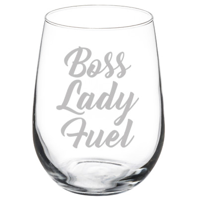 #ad Boss Lady Fuel 10oz 20oz Stemmed Stemless Wine Glass $18.99