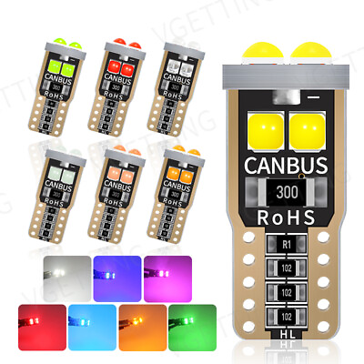 #ad 10PCS T10 W5W 168 194 LED Canbus Interior Light 6 SMD 3030 Chips Dome Light Bulb $6.64