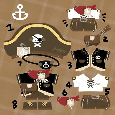 #ad Original Handmade Pirate For 20cm Doll Clothing Clothes Outfits Dress up Anime $36.99