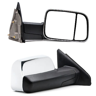 #ad Pair Manual Towing Mirrors For 2003 2009 Dodge Ram 2500 3500 LHRH Chrome $118.41