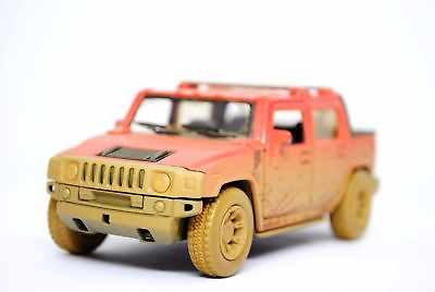#ad New 5quot; Kinsmart 2005 Hummer H2 SUT Muddy Diecast Model Toy SUV Truck 1:40 Red $8.19