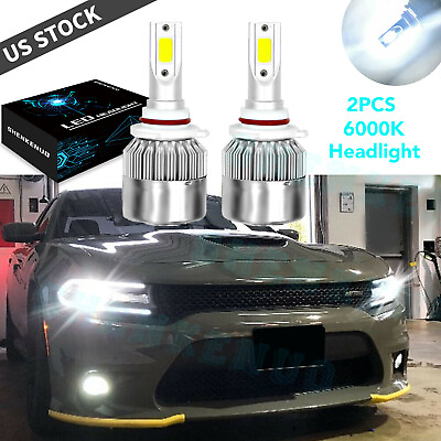 #ad For Dodge Charger 2016 2019 2PC 6000K White 9005 LED Headlight Bulbs Hi Lo Beam $20.23