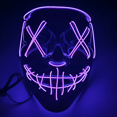 #ad LED Halloween Mask Purple Lighting New $14.36