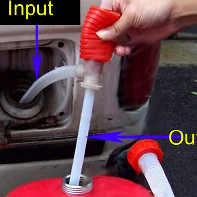 #ad Portable Manual Car Siphon Hose Oil Gas Water Liquid Transfer Hand Pump TOJK ❤TH $7.41