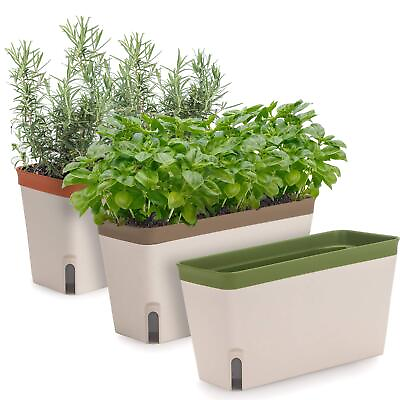 #ad Window Herb Planter Box Vibrant Window Herb Garden Self Watering Rectangula... $39.31