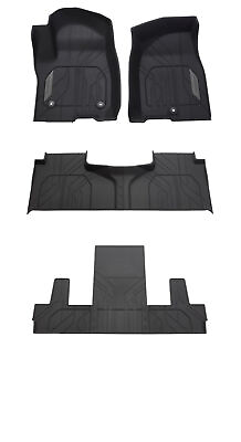 #ad 2021 2024 Tahoe GM Frt 2nd Captains amp; 3rd Row All Weather Floor Liners Black $285.99
