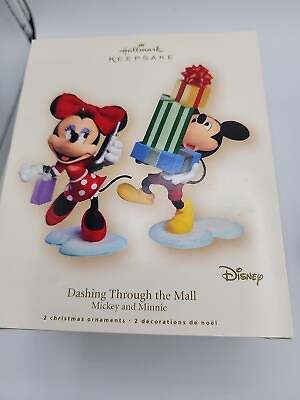 #ad Hallmark Ornament Disney Dashing Through the Mall 2007 Mickey amp; Minnie Mouse $16.99