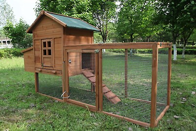 #ad Outdoor 80#x27;#x27; Wooden Chicken Coop Nest Box Hen House Poultry Pet Hutch Garden $159.99