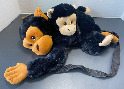 #ad Plush Monkey with baby Backpack with adjustable straps $20.00