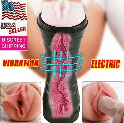 #ad Pocket Pussy Cup Men Male Masturbator Stroker Vagina Sex Toy Vibrator Vibration $13.69