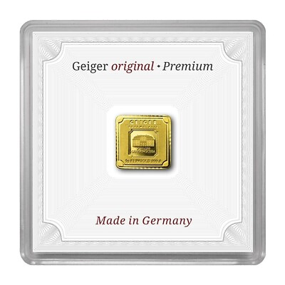 #ad 1 gram .9999 Fine Gold Bar Geiger Edelmetalle Encapsulated w Assay $99.53